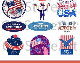 Retro 4th of July PNG Bundle: Patriotic T-Shirt Designs (Digital Download)