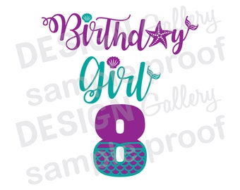 Download Mermaid birthday svg | Etsy