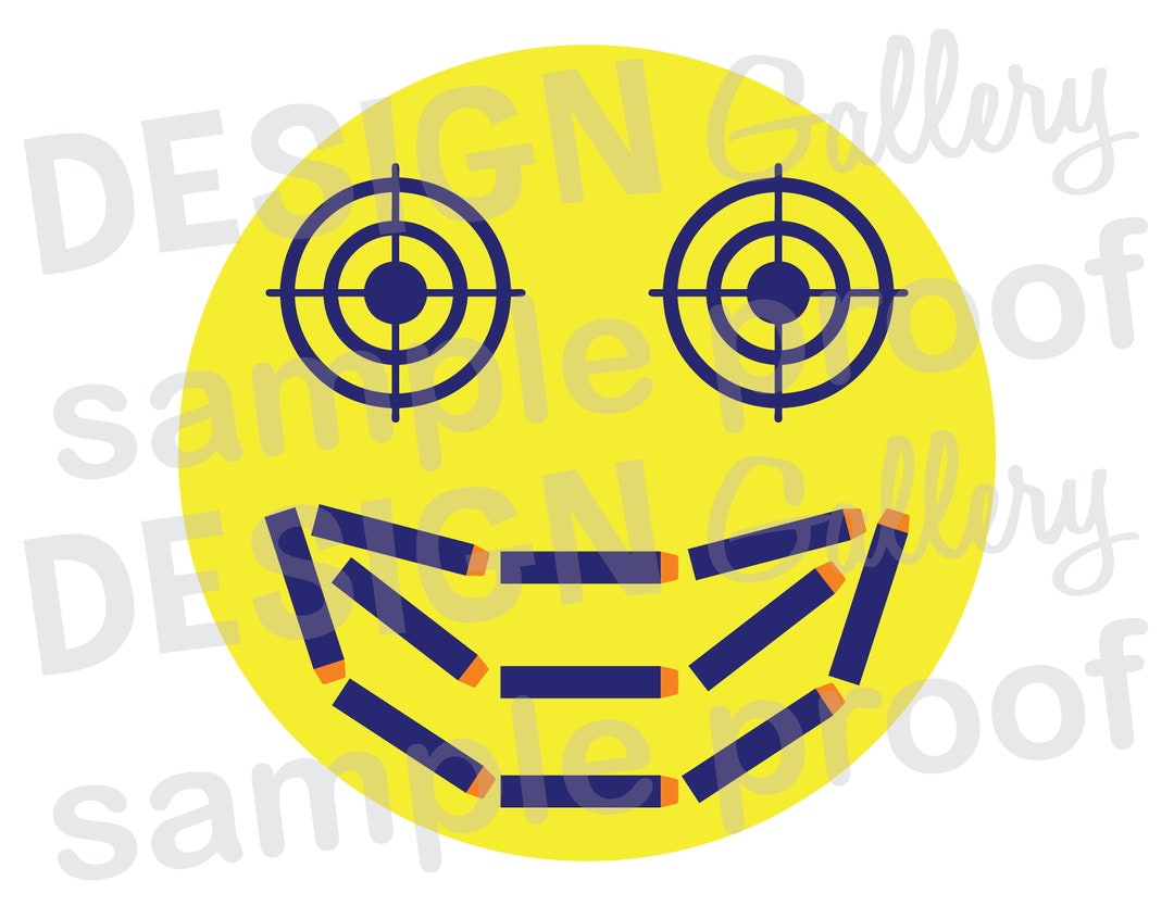 Target Dart Emoji Happy Face JPG Png & SVG DXF Cut File Etsy