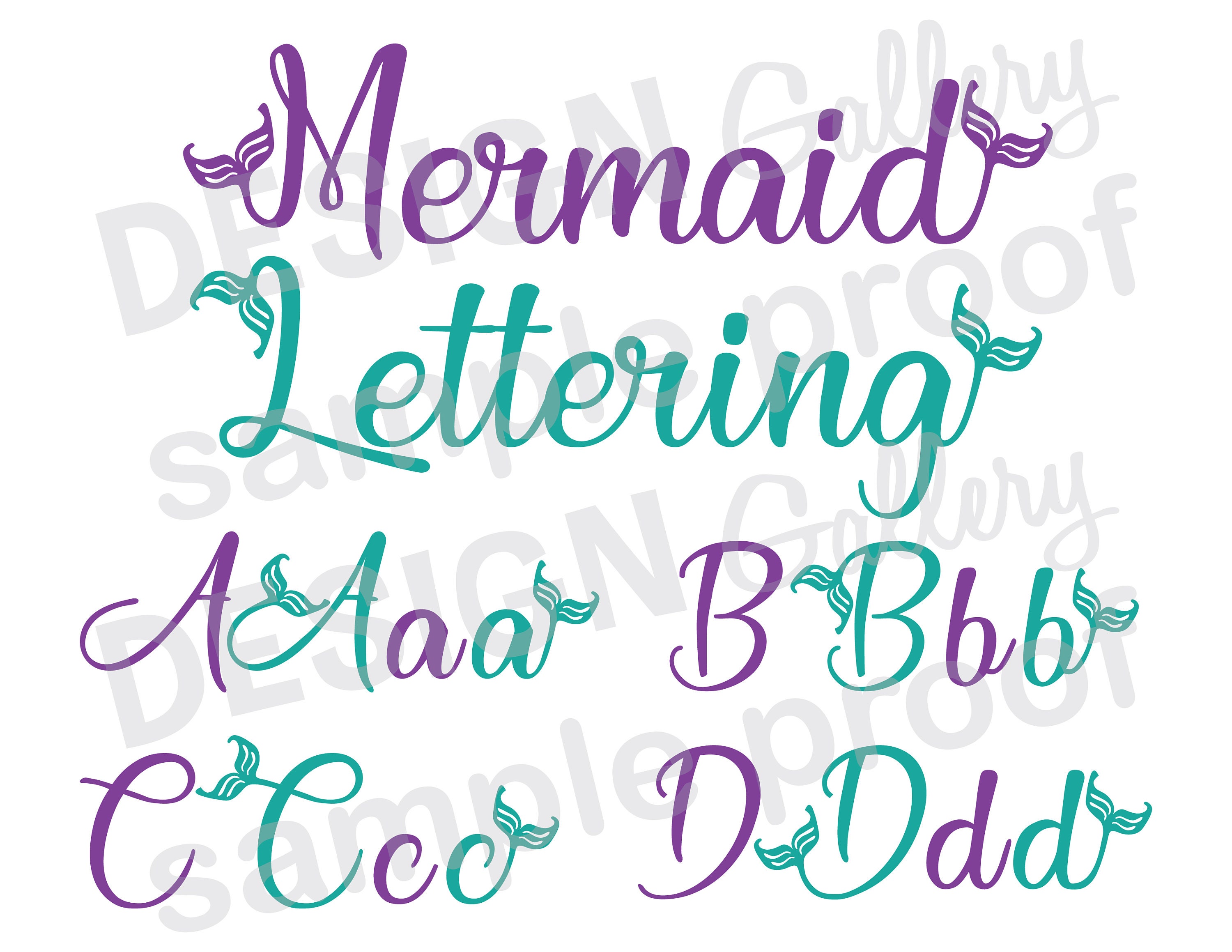 Mermaid Letters Alphabet SVG DXF cut files & PNG image | Etsy