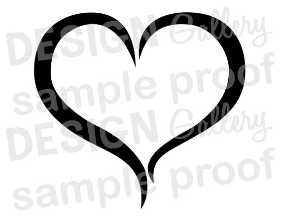 Herz Offen Jpg Png Svg Dxf Geschnitten Datei Druckbare Etsy