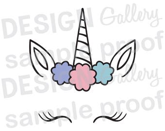 unicorn face outline etsy australia