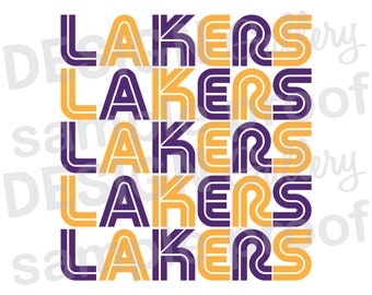 Lakers - JPG, png & SVG, DXF cut file, Printable Digital, basketball sport team name retro repeat - Instant Download
