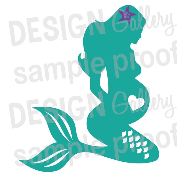 Mermaid Mama, expecting - JPG, png & SVG, DXF cut file, Digital, fin, starfish, Mermaid Life - birthday girl party - Instant Download