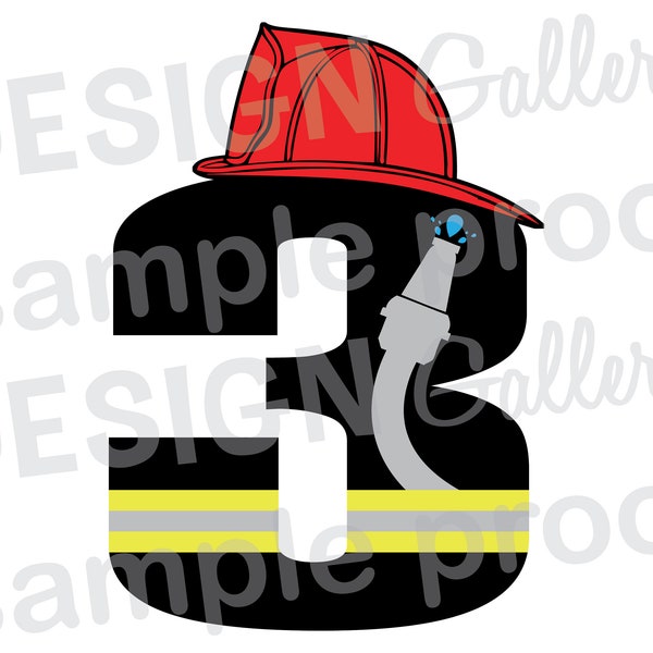 3 Three - Firefighter - JPG, png & SVG, DXF cut file, Printable Digital, Fire man woman - Instant Download