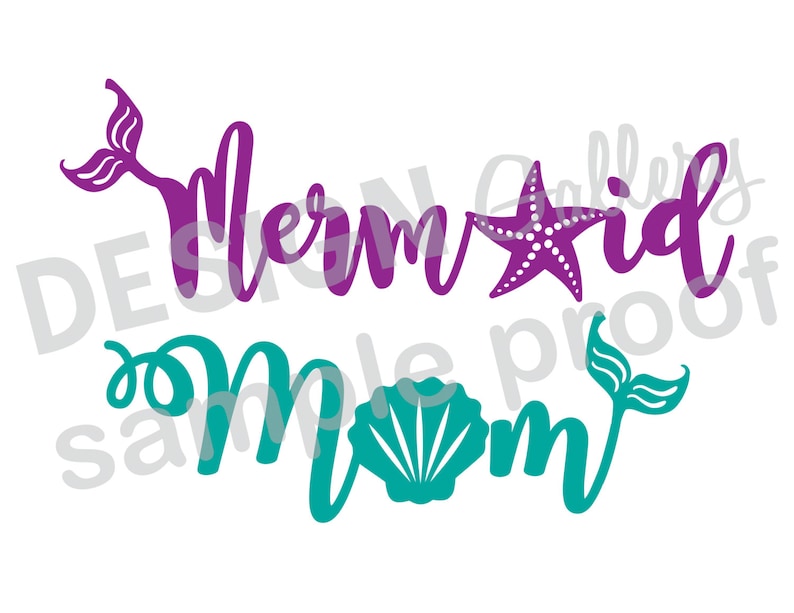 Download Mermaid Mom JPG png & SVG DXF cut file Digital seashell | Etsy