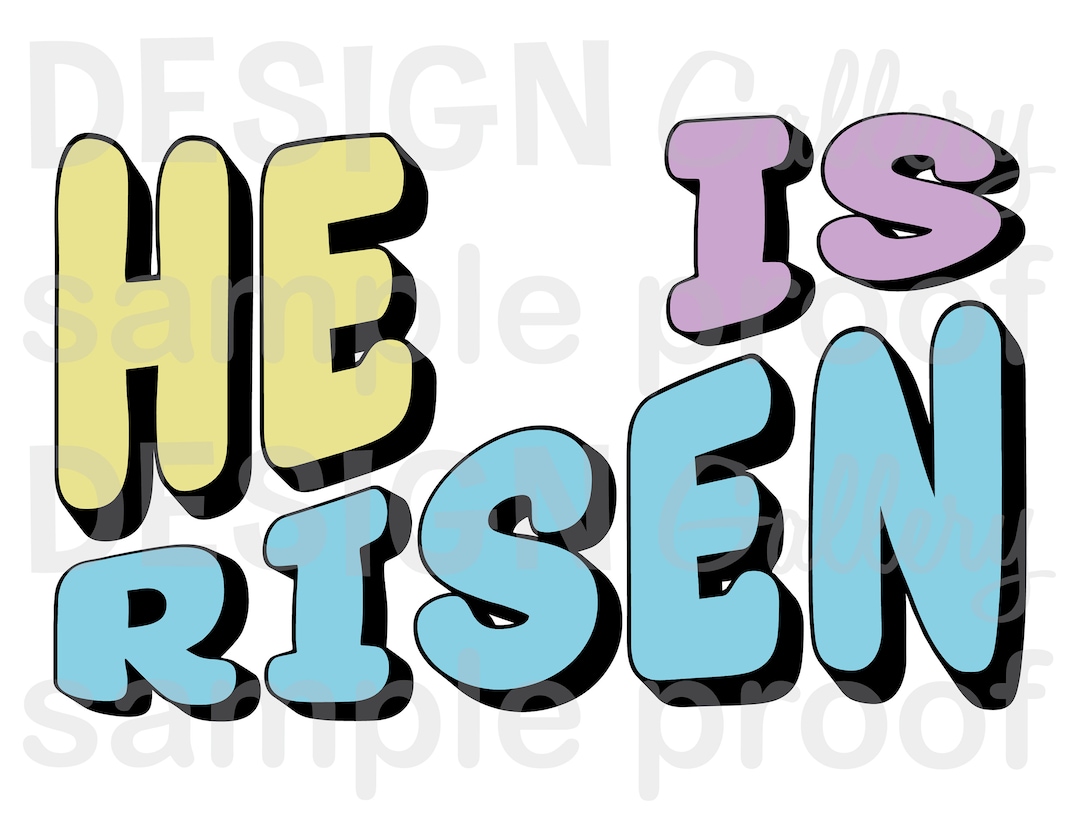 He is Risen Wavy Bubble Letters - SVG, DXF Cut Files &amp; PDF, Png Image ...