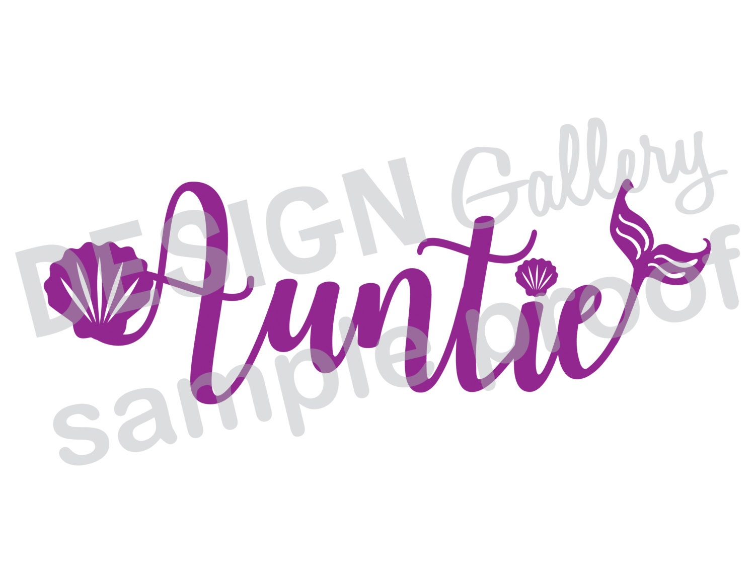Auntie JPG png & SVG DXF cut file Digital seashell fin | Etsy