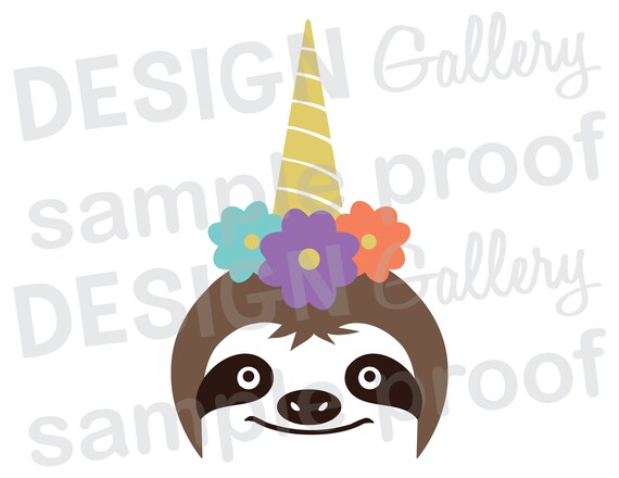 Download Sloth Unicorn Slothcorn Face Jpg Png Svg Dxf Cut File Etsy