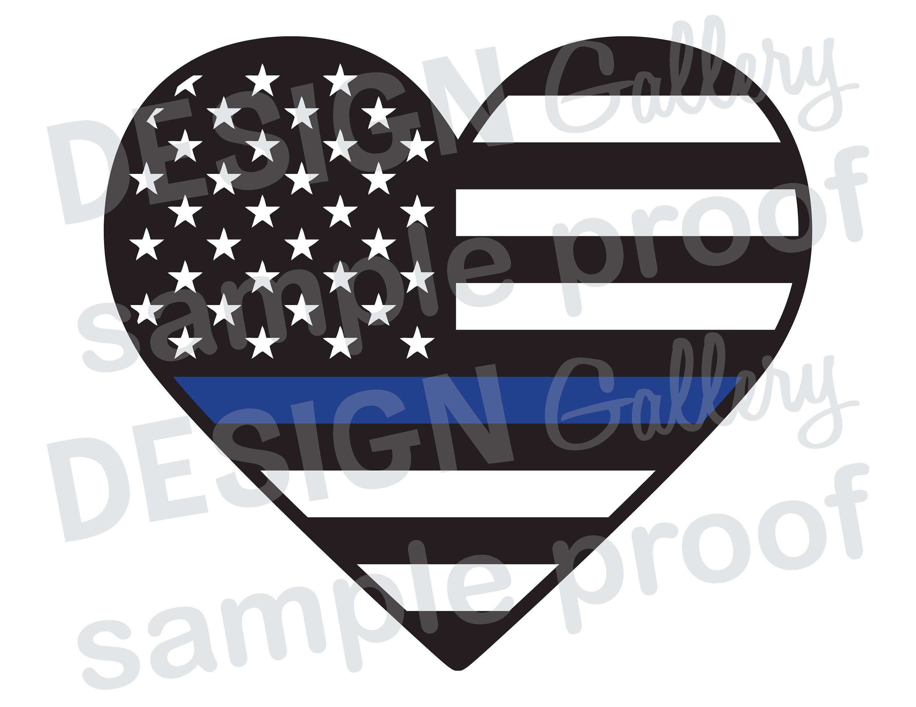 Download Heart American Flag Thin Blue Line JPG image & SVG DXF cut ...