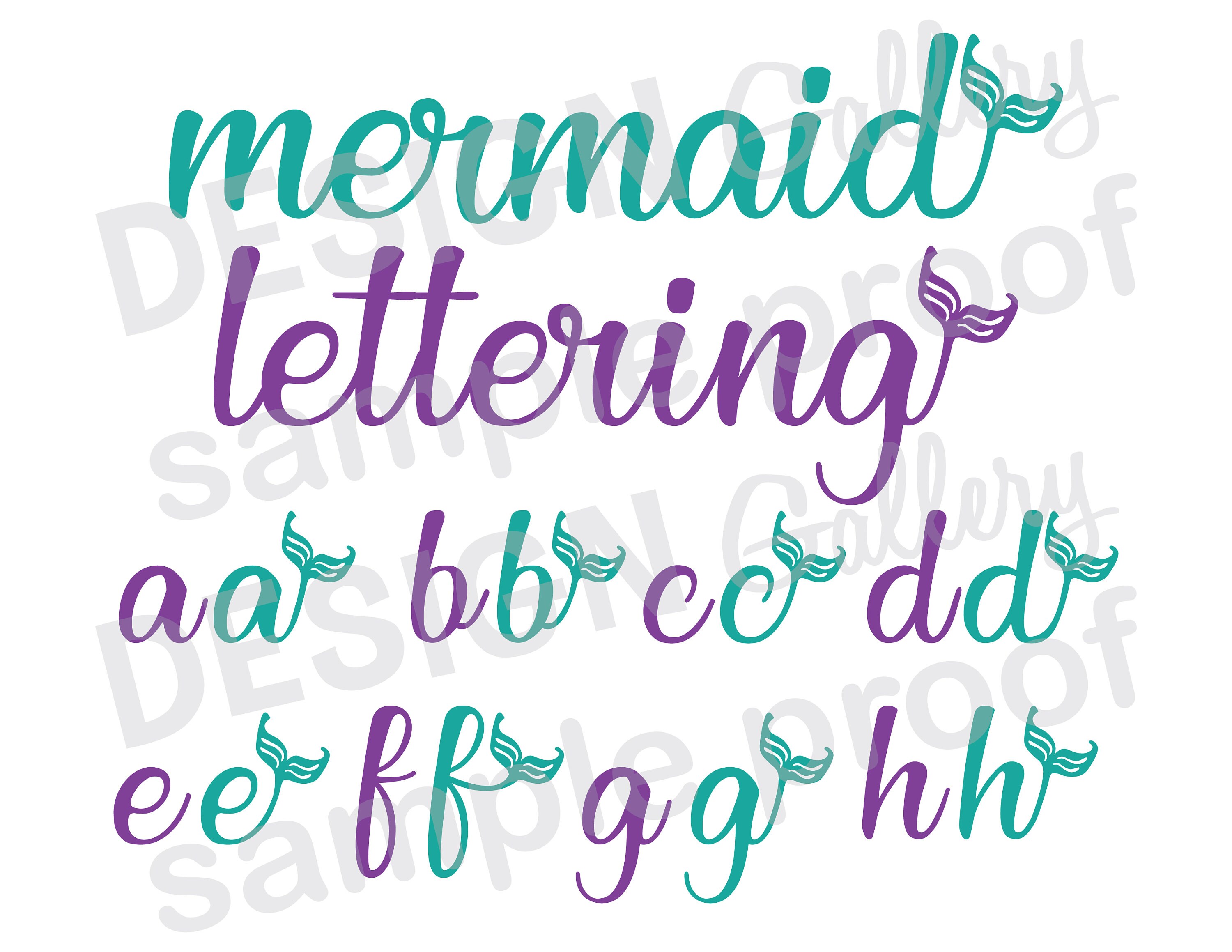 Mermaid Letters Alphabet - SVG, DXF cut files - Instant Download