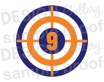 Target 9 - JPG, png & SVG, DXF cut file, Printable Digital, dart shooting target - Instant Download