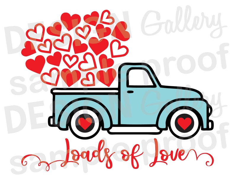Download Loads of Love Truck Hearts JPG & SVG DXF cut file ...
