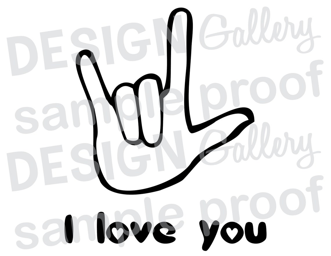 ASL I love you hand sign language jpg png & svg dxf cut | Etsy