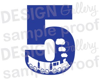5 - Train - JPG, png & SVG, DXF cut file, Printable Digital, choo choo - Instant Download