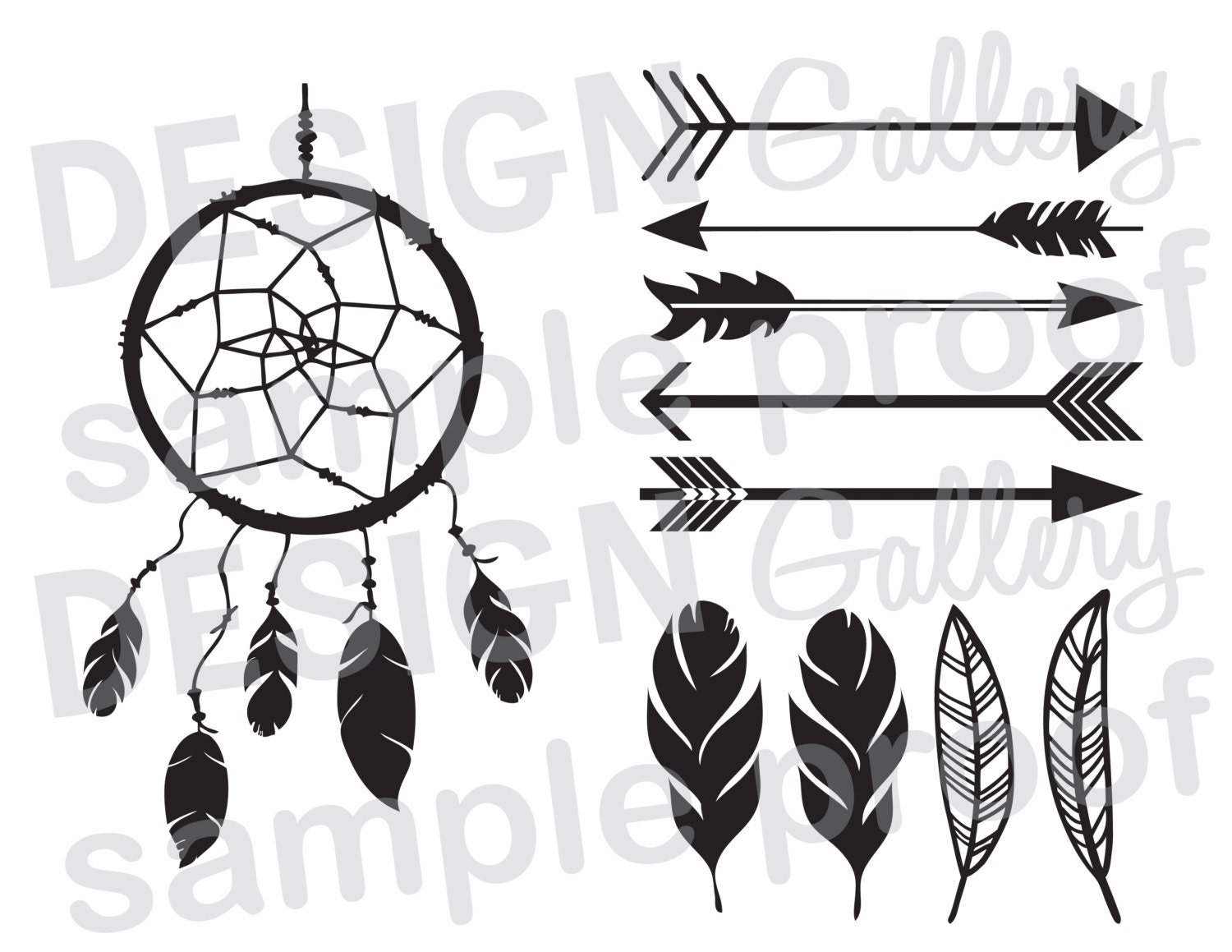 Download Arrows Dream Catcher Feathers DIY Instant Download SVG | Etsy