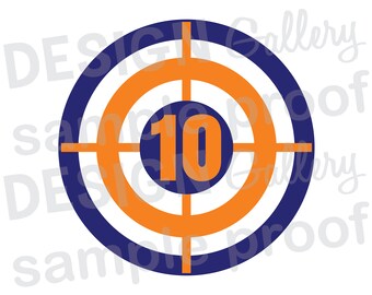 Target 10 - JPG, png & SVG, DXF cut file, Printable Digital, dart shooting target - Instant Download