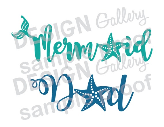 Download Mermaid Dad Jpg Png Svg Dxf Cut File Digital Seashell Etsy