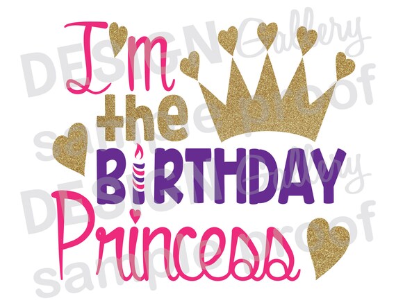 Download I M The Birthday Princess Crown Hearts Image Jpg Png Etsy