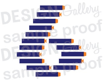 Number 6 - JPG, png & SVG, DXF cut file, Printable Digital, dart shooting target - Instant Download