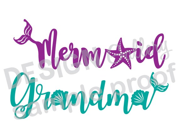 Download Mermaid Grandma JPG png & SVG DXF cut file Digital | Etsy