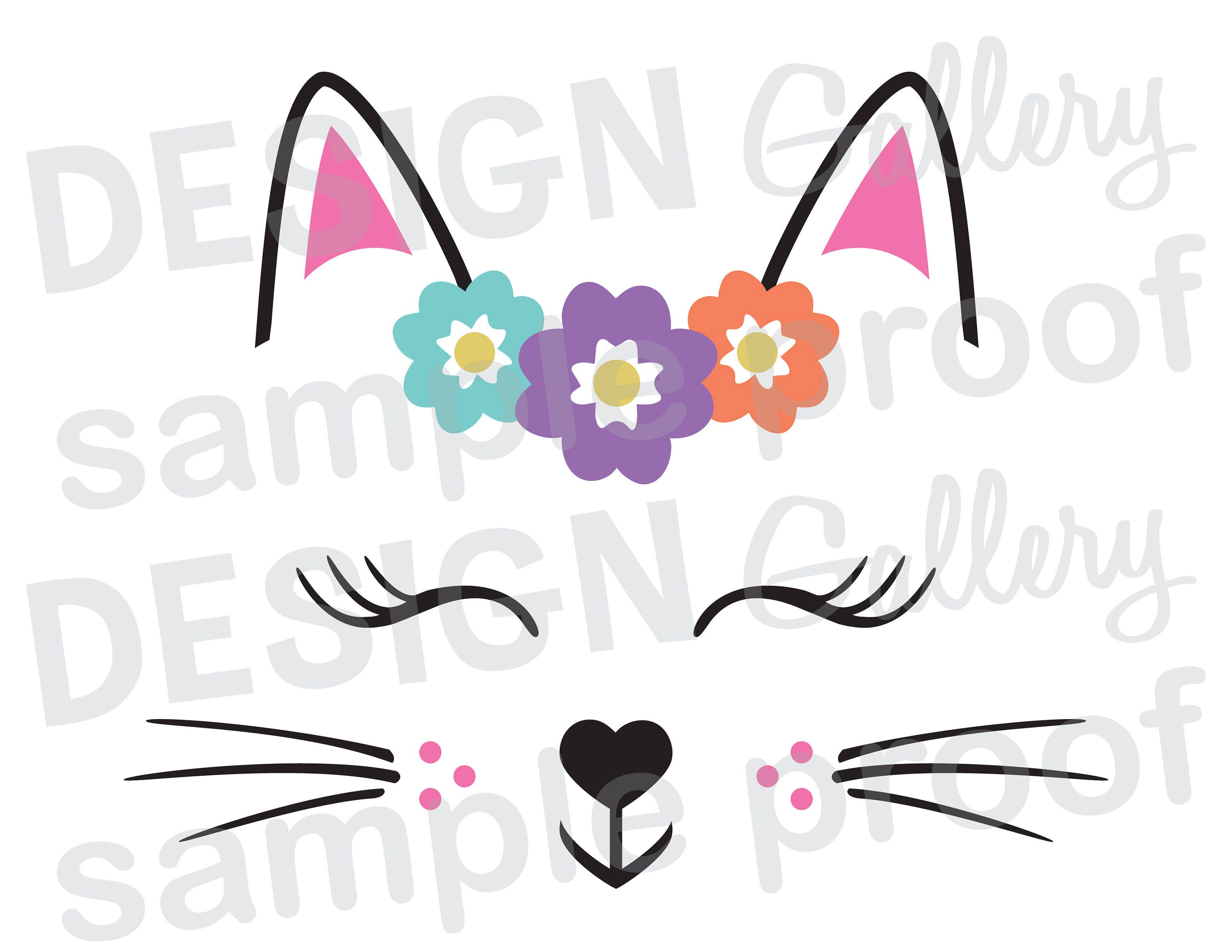 Download Kitty Cat Kitten Face JPG png & SVG DXF cut file | Etsy
