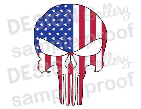 Download American Flag Skull Jpg Image Svg Dxf Cut Thin Blue Line Etsy