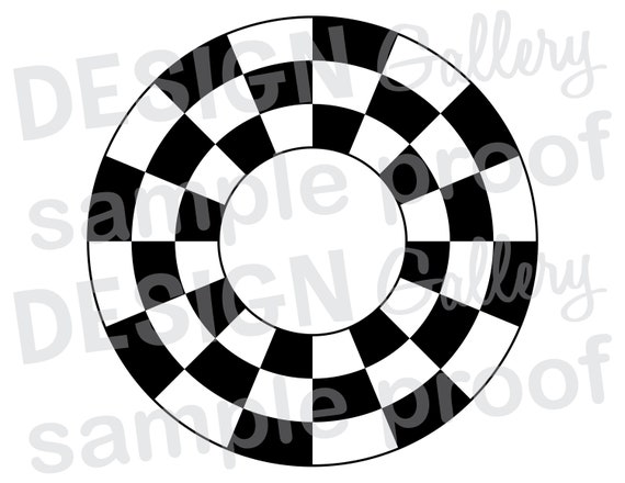Download Checkered Circle Monogram Template Svg Cut Jpg Image Files Etsy