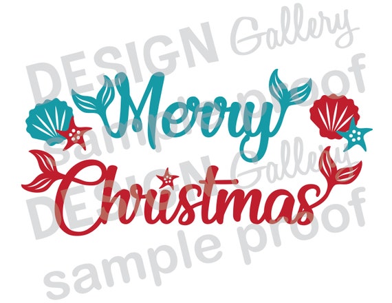 Download Merry Christmas Mermaid JPG png & SVG DXF cut file | Etsy
