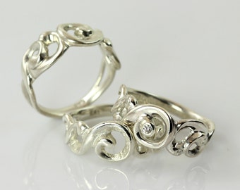 Lace ring - airy ring of silver/gold