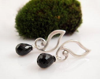 Elven Leaves with black spinel