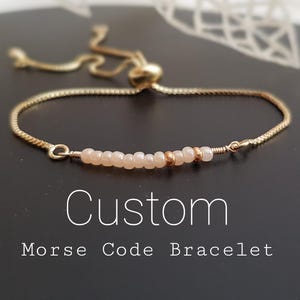 Custom Morse Code Bracelet, Personalized Secret Message Jewelry, Hidden Message Bracelet, Friendship Bracelet, Sister Gift, Birthday Gift