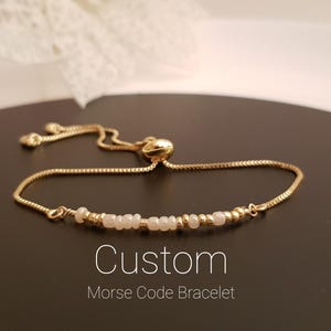 Custom Morse Code Bracelet, Morse Code Jewelry, Secret Message Bracelet, Hidden Message Bracelet For Friend, Sister, Wife, Gift For Her