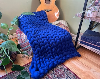 Chunky Knit Blanket - 100% Luxury Merino Wool