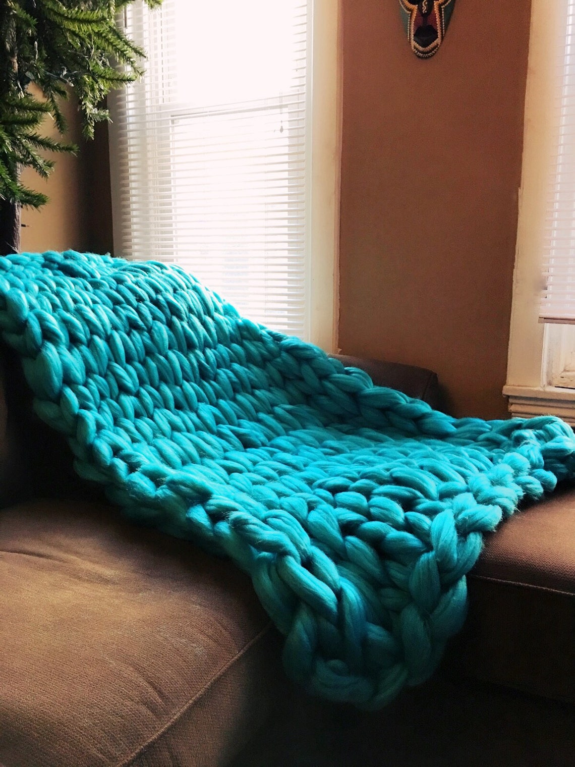 Super Chunky Acrylic/vegan Knit Blanket - Etsy
