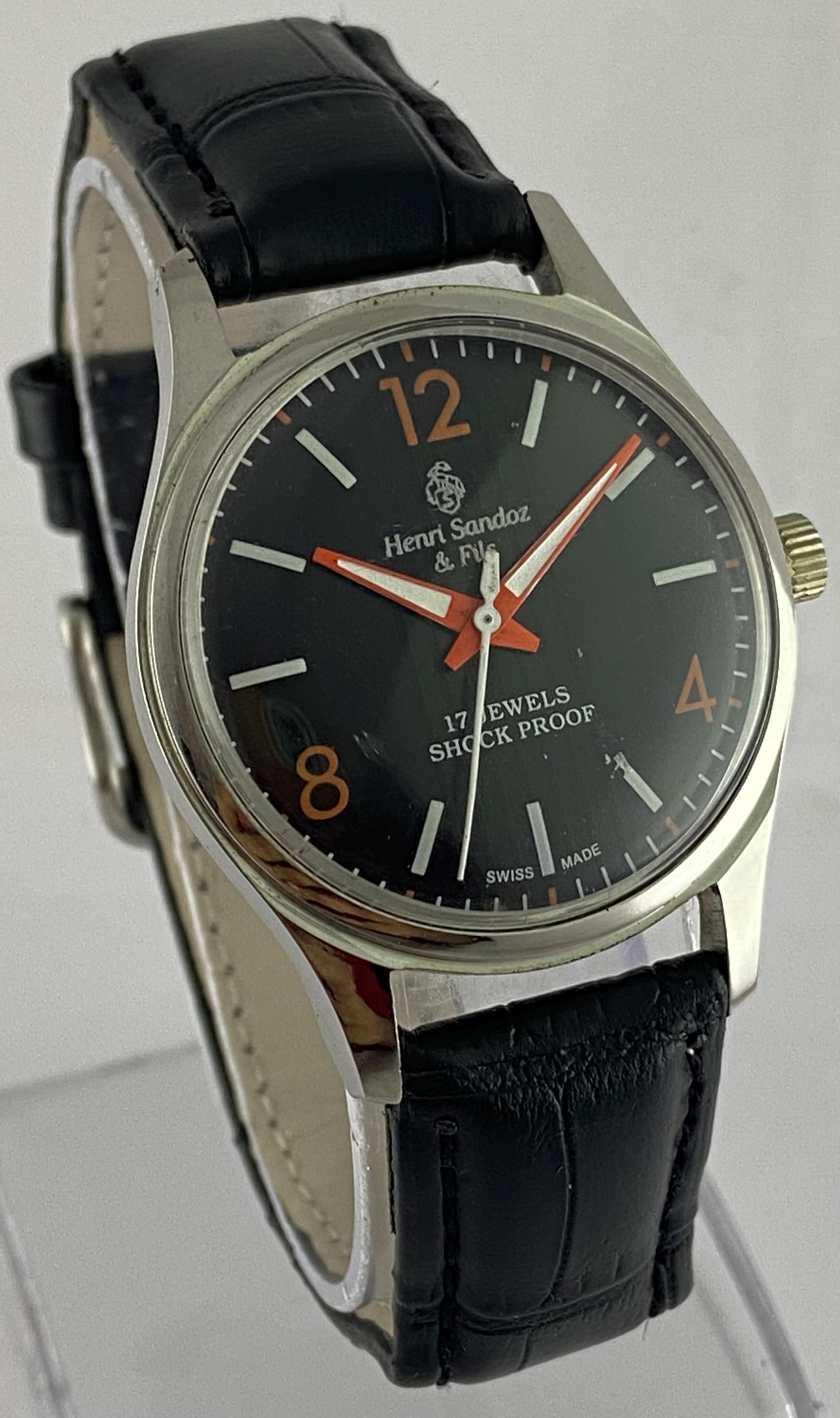 Henri Sandoz 手巻き時計 黒文字盤 【最終価格】 Henri Sandoz 手巻き時計 黒文字盤 【最終価格】 - メルカリ