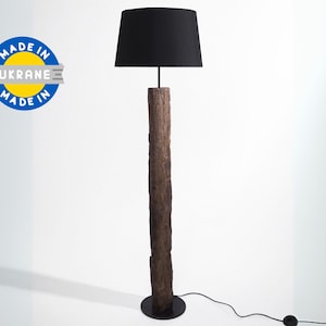 Ukrainian – Reclaimed Oak Floor Lamp – Handmade Rustic Standing Light – Floor Lamp Vintage Wood – Modern Rustic Decor