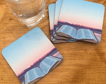 Bible at Sunset 4pc Coaster Set