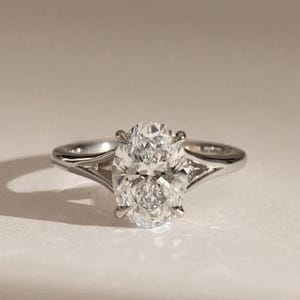 3 Ct Oval Moissanite Diamond  Engagement Ring: 14k Gold Split Shank Solitaire Ring Proposal Anniversary Gifts/Ring, Unique Wedding Ring
