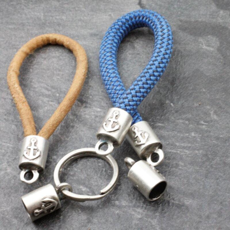 5 End caps with Anchor for Keychain, Bracelet, Necklace end caps 23 x12…