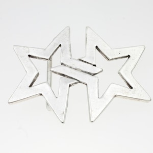 Star belt buckle, Double star belt pin, Starry belt accessory, Western belt buckle, Silver belt buckle, Star accessory, Belt supply GS309