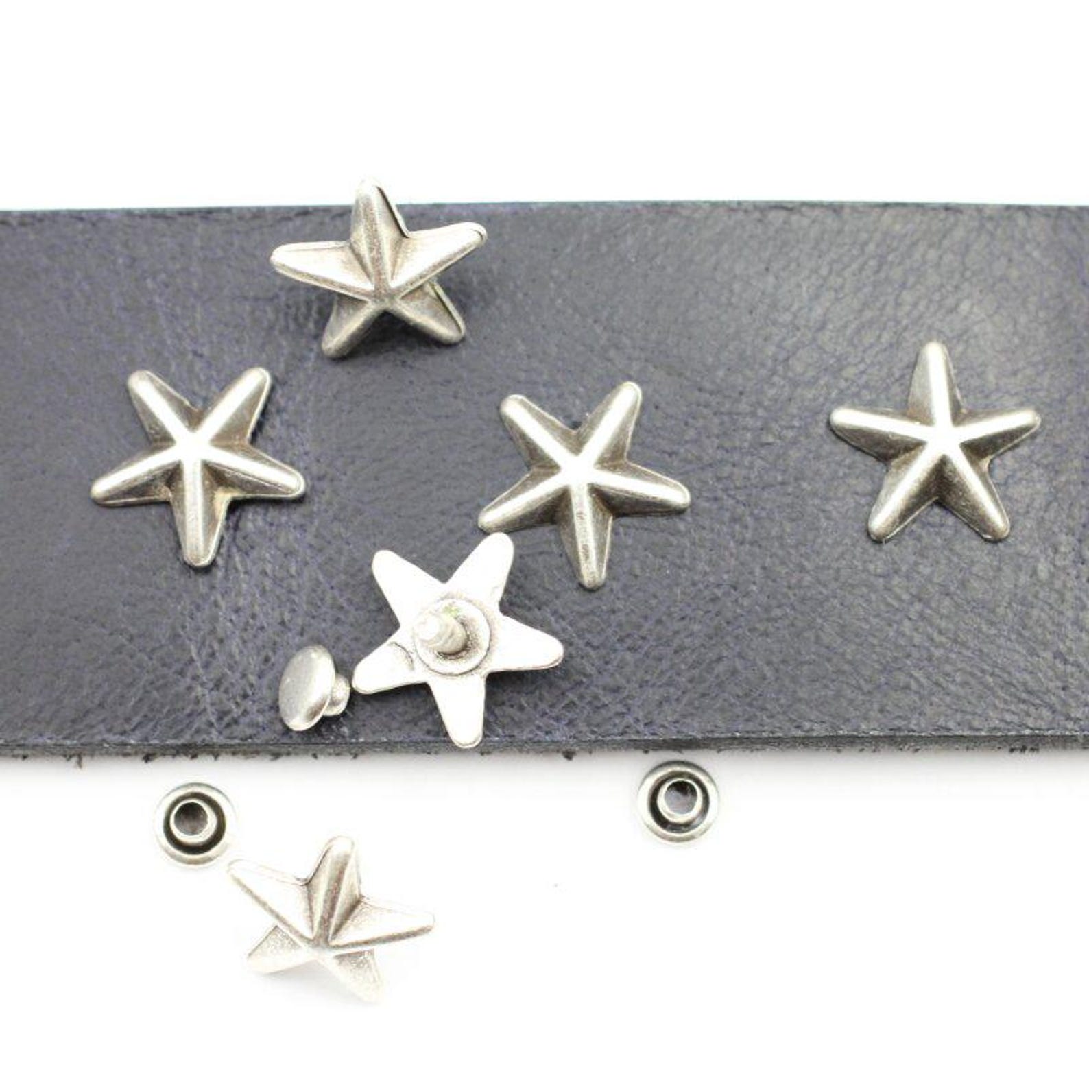 10 Star Rivets, Silver Nail Rivets for Leather, Decorative Rivets for ...
