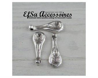 5 Pendentif cuillère en argent rustique, pendentif cuillère fait main, breloque cuillère bohème, breloque mini cuillère de style ancien pour la fabrication de bijoux DIY, ZM231as