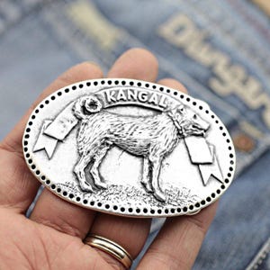 Belt Buckle Kangal Dog, Dog Belt Accessory, Animal Belt Buckle, Oval Belt Buckle, Silver Belt Buckle, Gift for him, Men Belt Buckle GS252