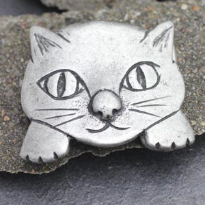 Cat Belt Buckle, Antique Silver Finish, Adjustable Snap Belt Buckle, Vintage Style, Animal Belt Hardware, Unique Gift, Wholesale GS237ds