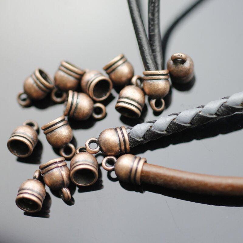 20 End Caps for Leather Cords, Kumihimo, Paracord, Tassel Caps,…