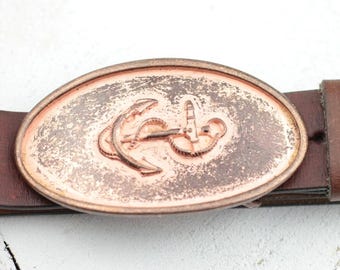 Copper Anchor Belt Buckle, Navy Nautical Hardware (fits 4cm  display picture 2