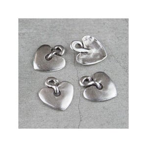 10 Silver Heart Charms Pendants, Silver Plated Heart Necklaces, Heart Earrings Charms, Large Heart Charms Pendants, Wholesale Jewelry ZM90
