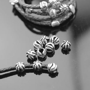10 Spacer Beads, Silver Beads, Large Hole Beads, Metal Beads, Zamak Beads, Tibetan Silver, Wholesale Craft Beads For Jewelry Makings,ZM425as