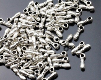 50 Mini Drop Charms Pendant, Antique Silver ZM1022as